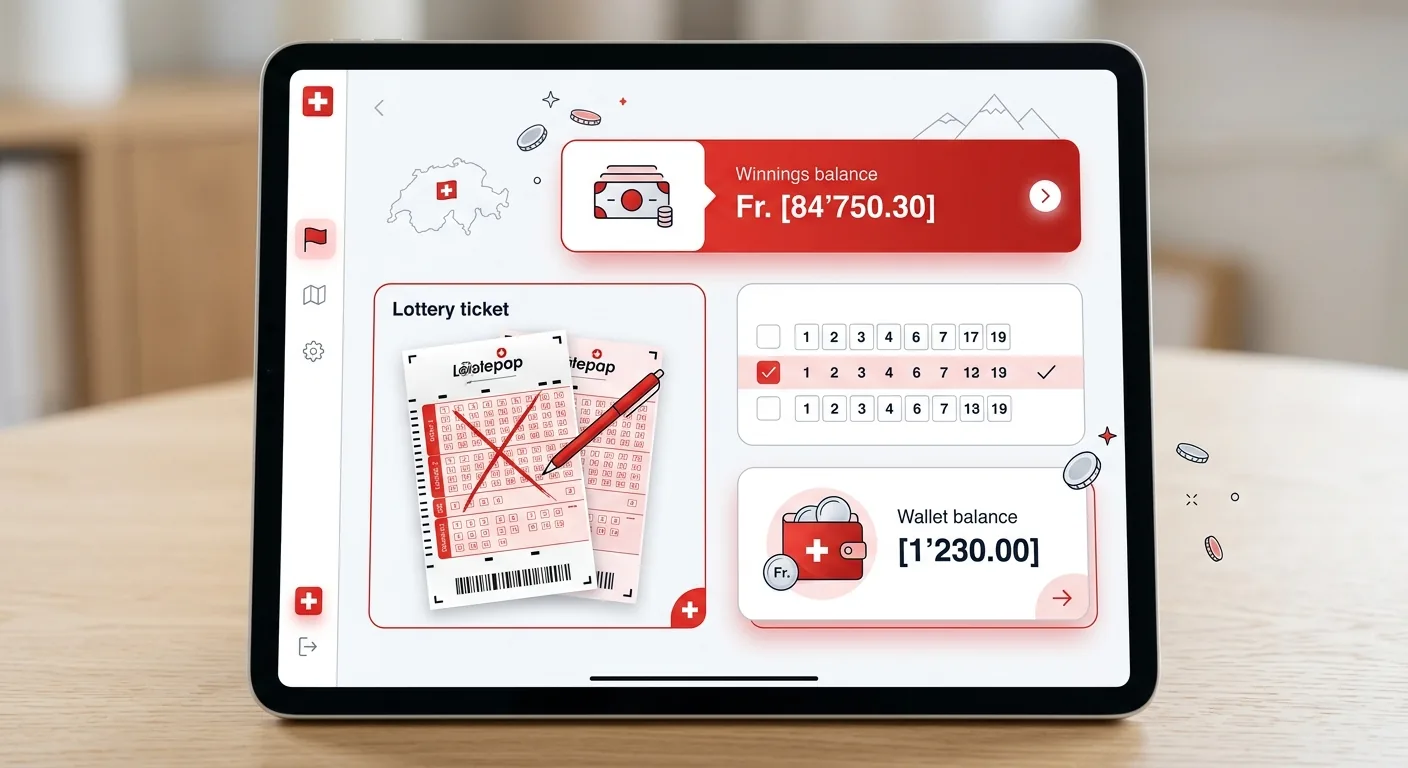 Swisslos Gewinnzahlen und Guthaben nach dem Login prüfen